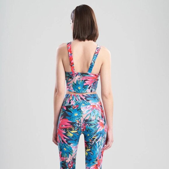 NWT Natori Josie Solstice Azalea Athletic Cami Crop Top Pink Blue Multi Size XL - Picture 2 of 12